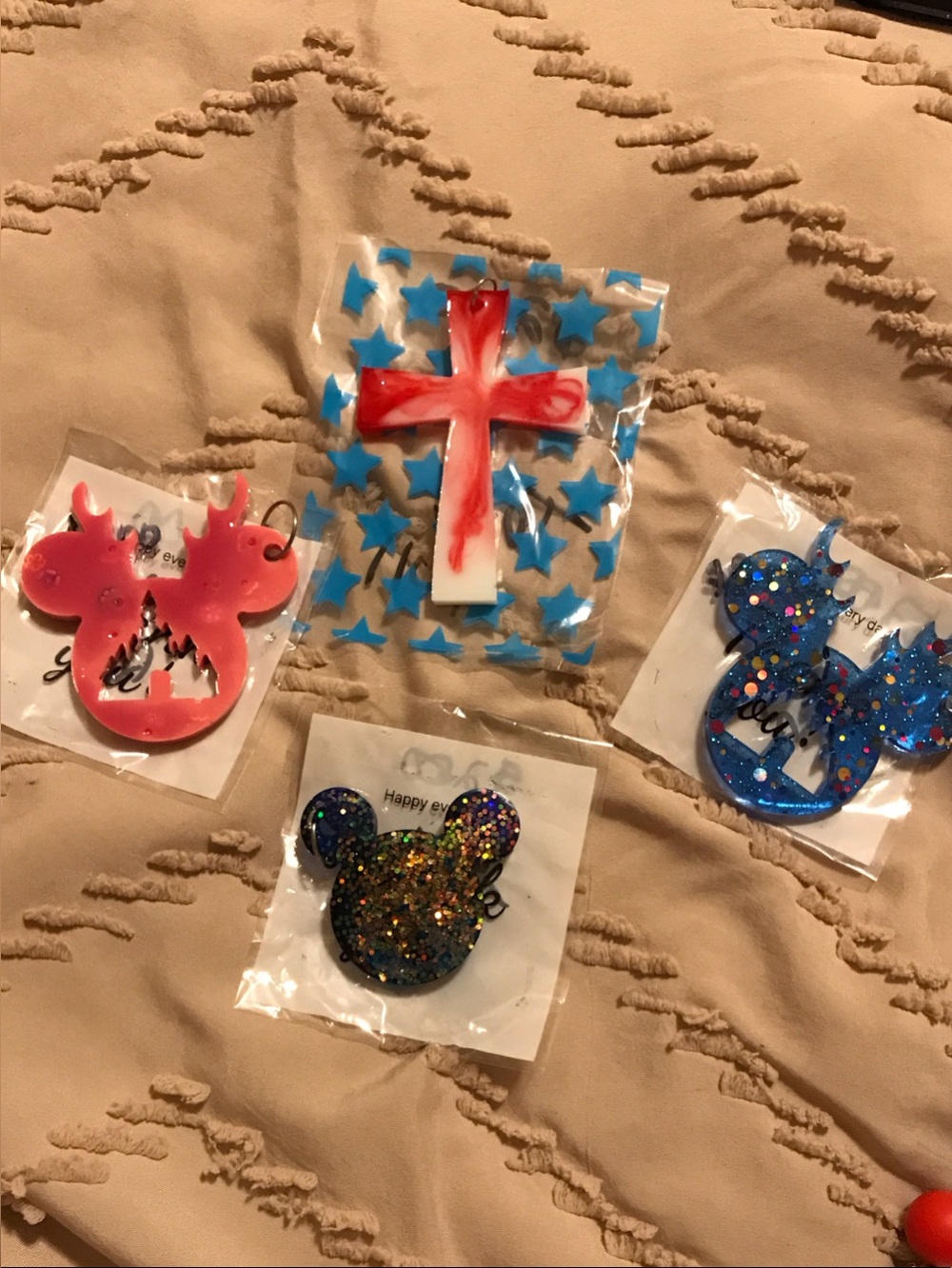 EVIE Resin Charm Pack - Blue, Pink, Red, Black Glitter